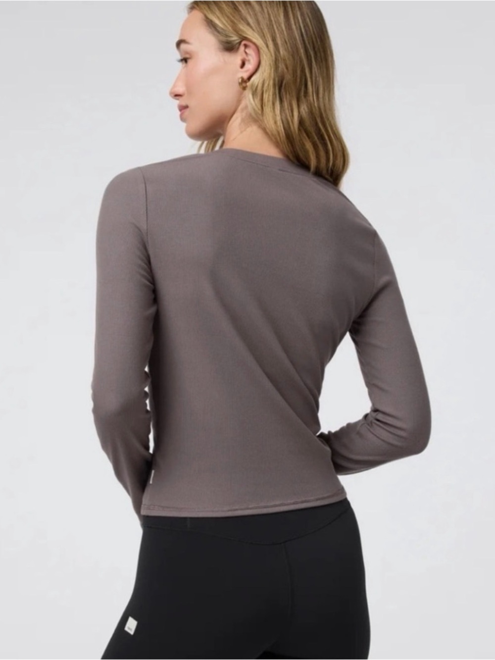Women's Vuori Pose Thin Ribbed V-Neck Cardigan in Chia Size Small - Picture 2 of 6